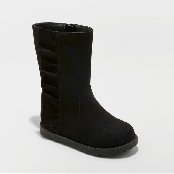 Cat & Jack Other - Cat & Jack Toddler Girl Black Ruffle Zip Boot NWT